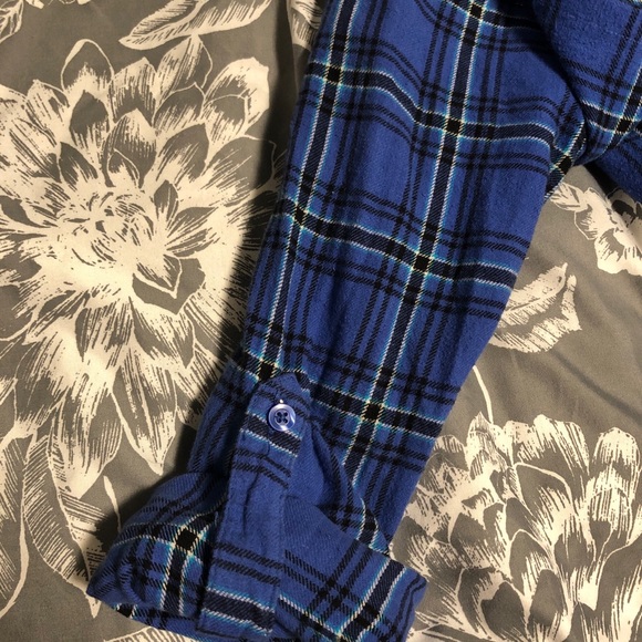 Ocean Pacific OP Sz L 11/13 blue flannel long - Picture 11 of 13